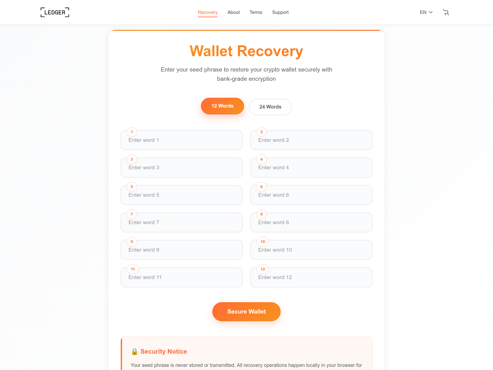 Screenshot of ledqer.org