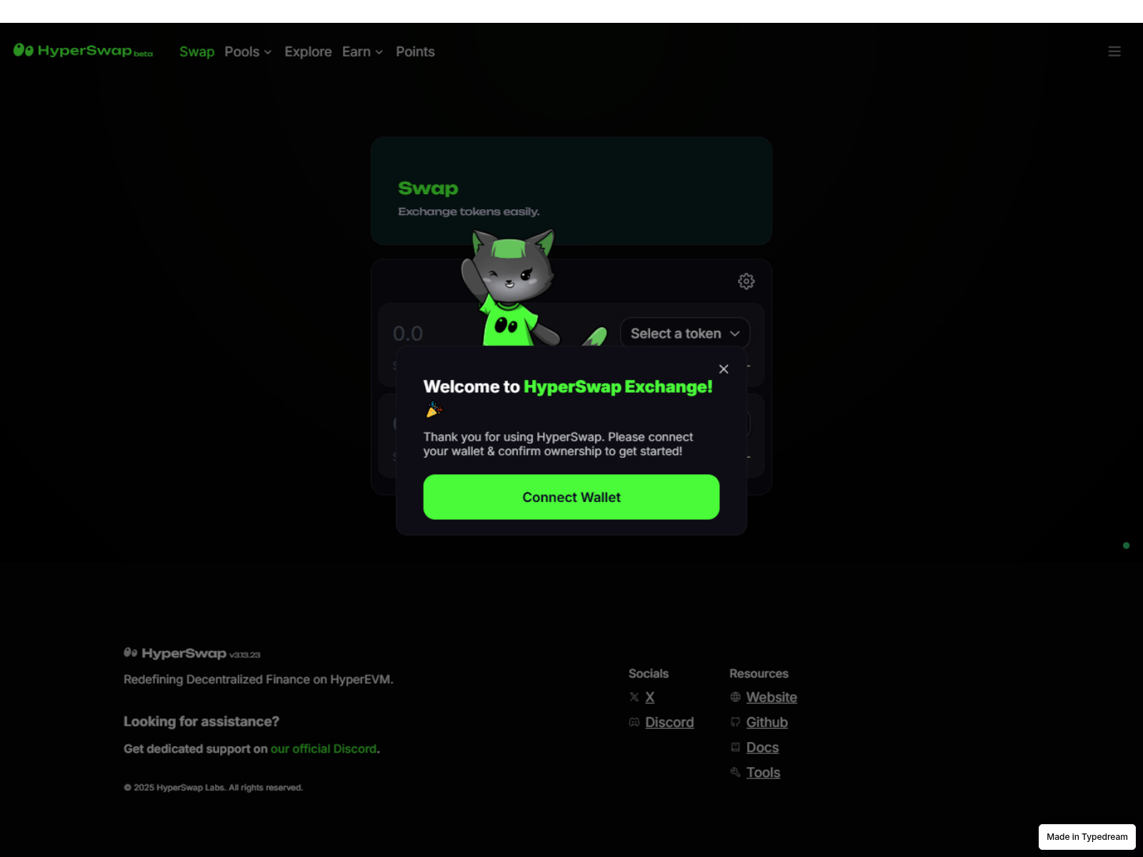Screenshot of docs-hyperswap.typedream.app