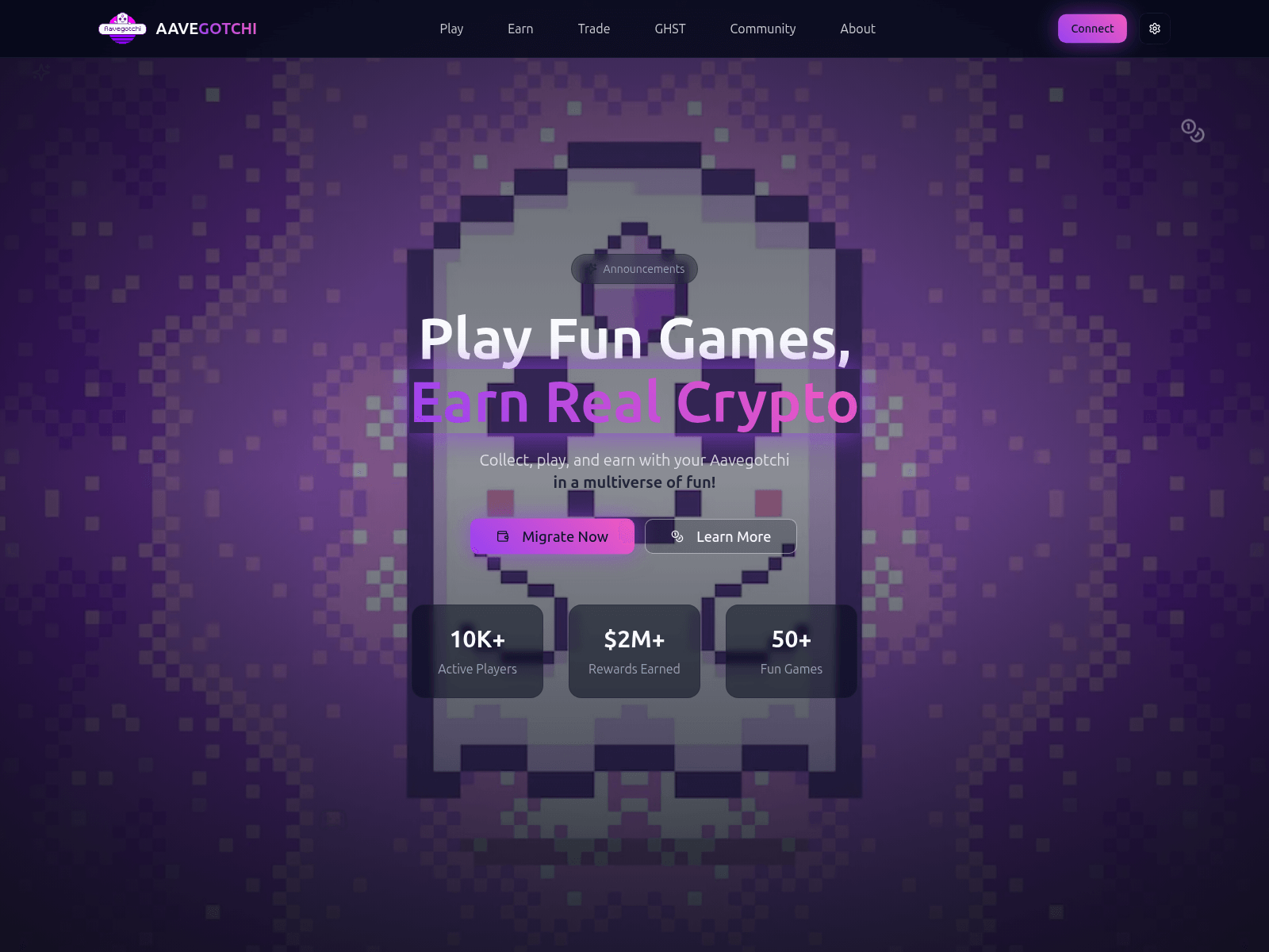 Screenshot of aavegotchimigrate.com