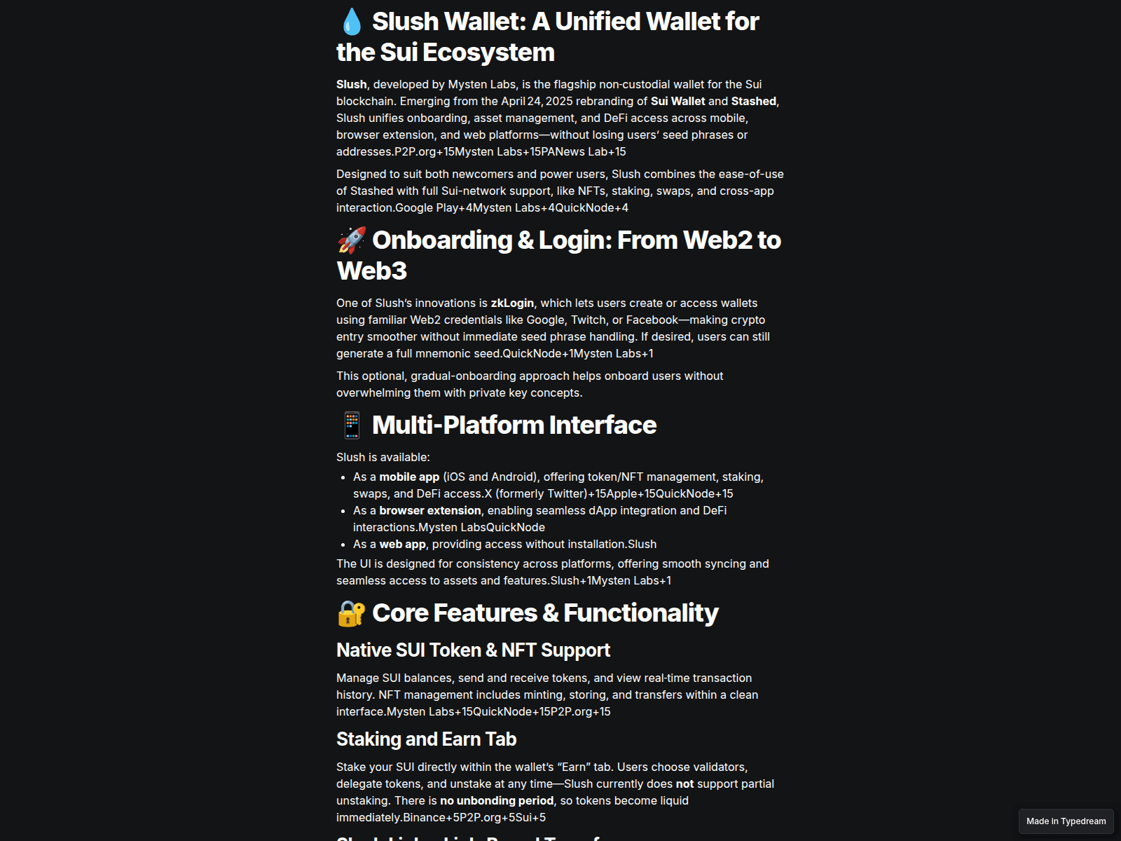 Screenshot of dex-suiwallet.typedream.app