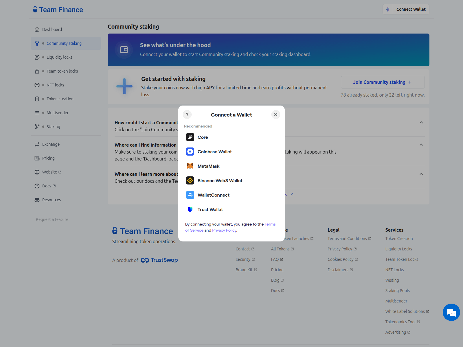 Screenshot of teamfi.info