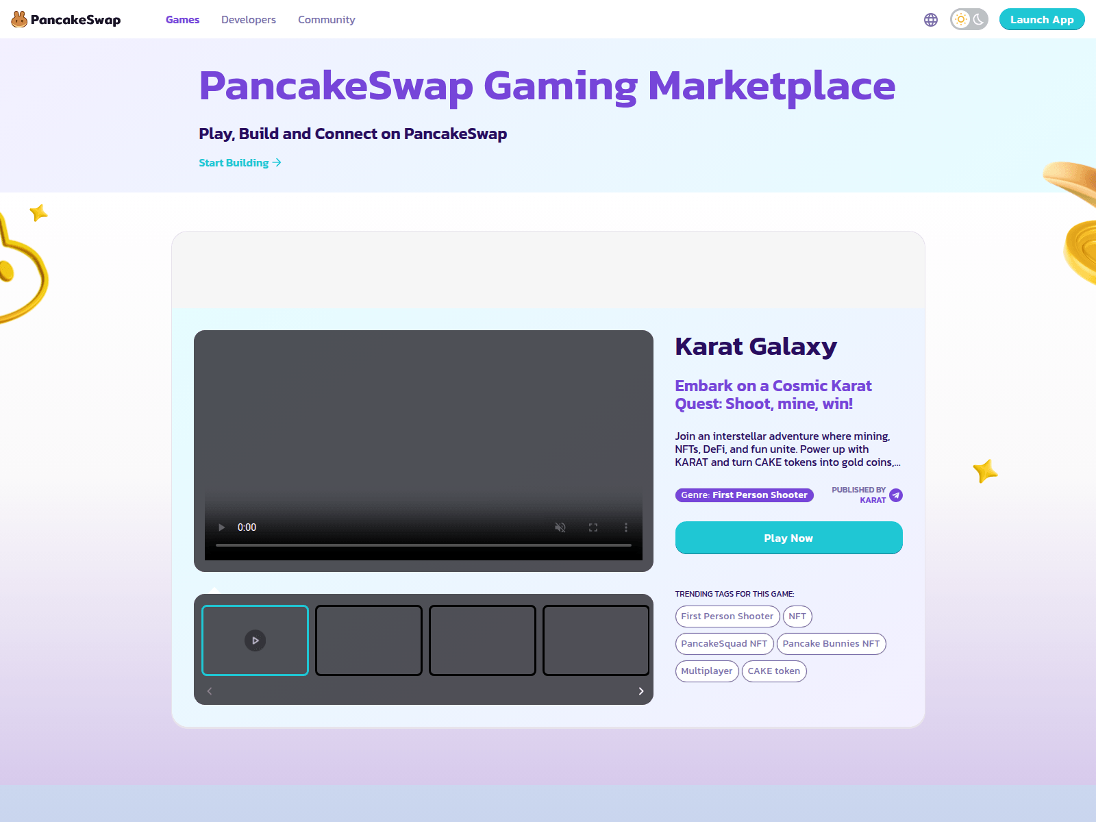 Screenshot of pancakeswap.games