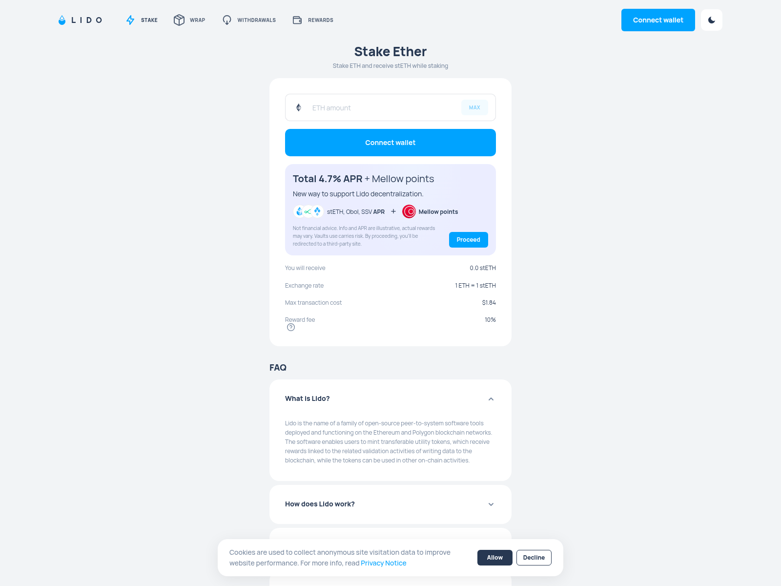 Screenshot of lido-stake.it.com