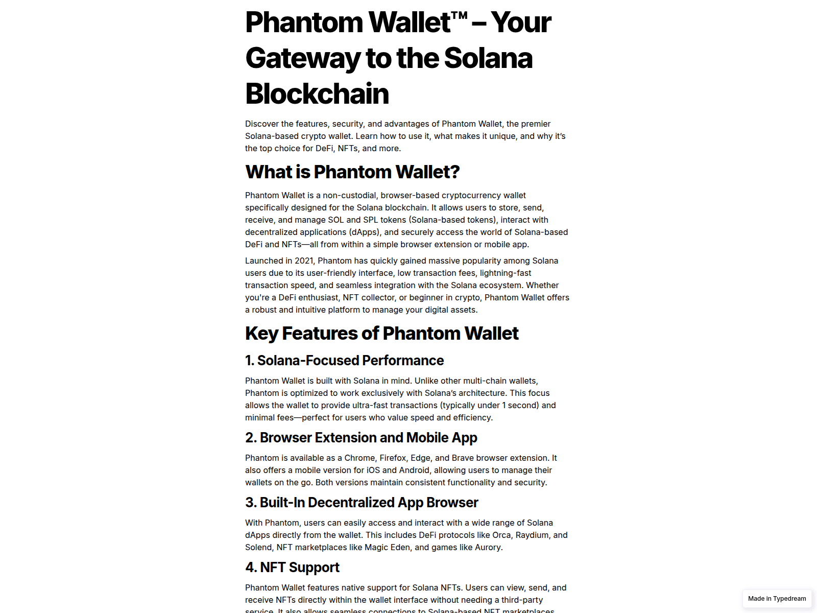 Screenshot of phantumwalleth-org.typedream.app
