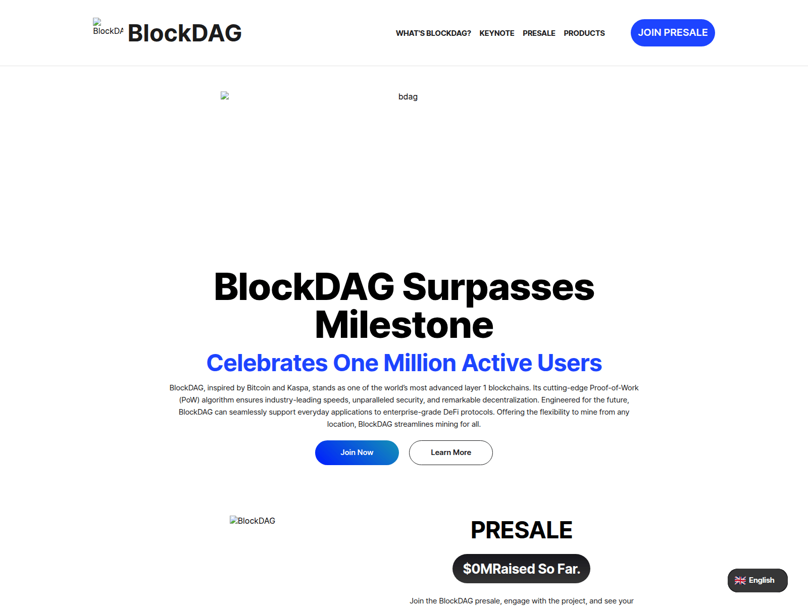 Screenshot of bdag.io