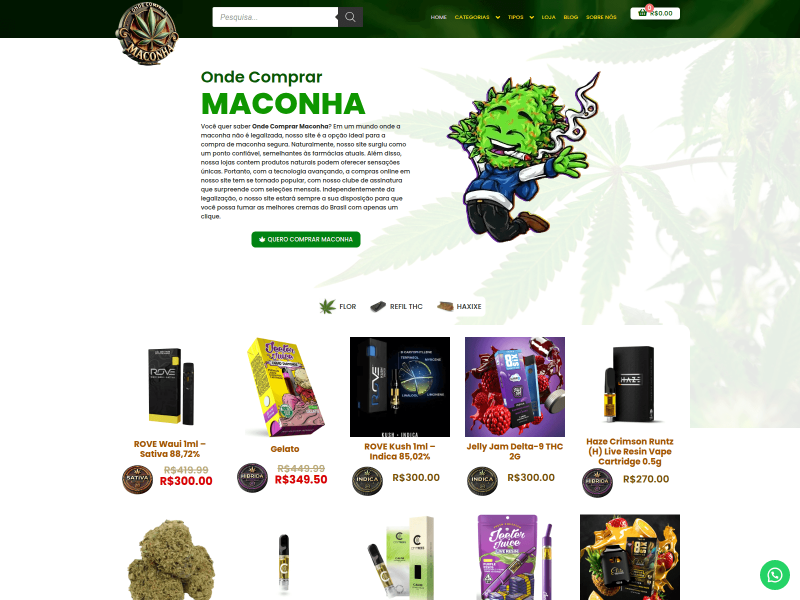 Screenshot of ondecomprarmaconha.com