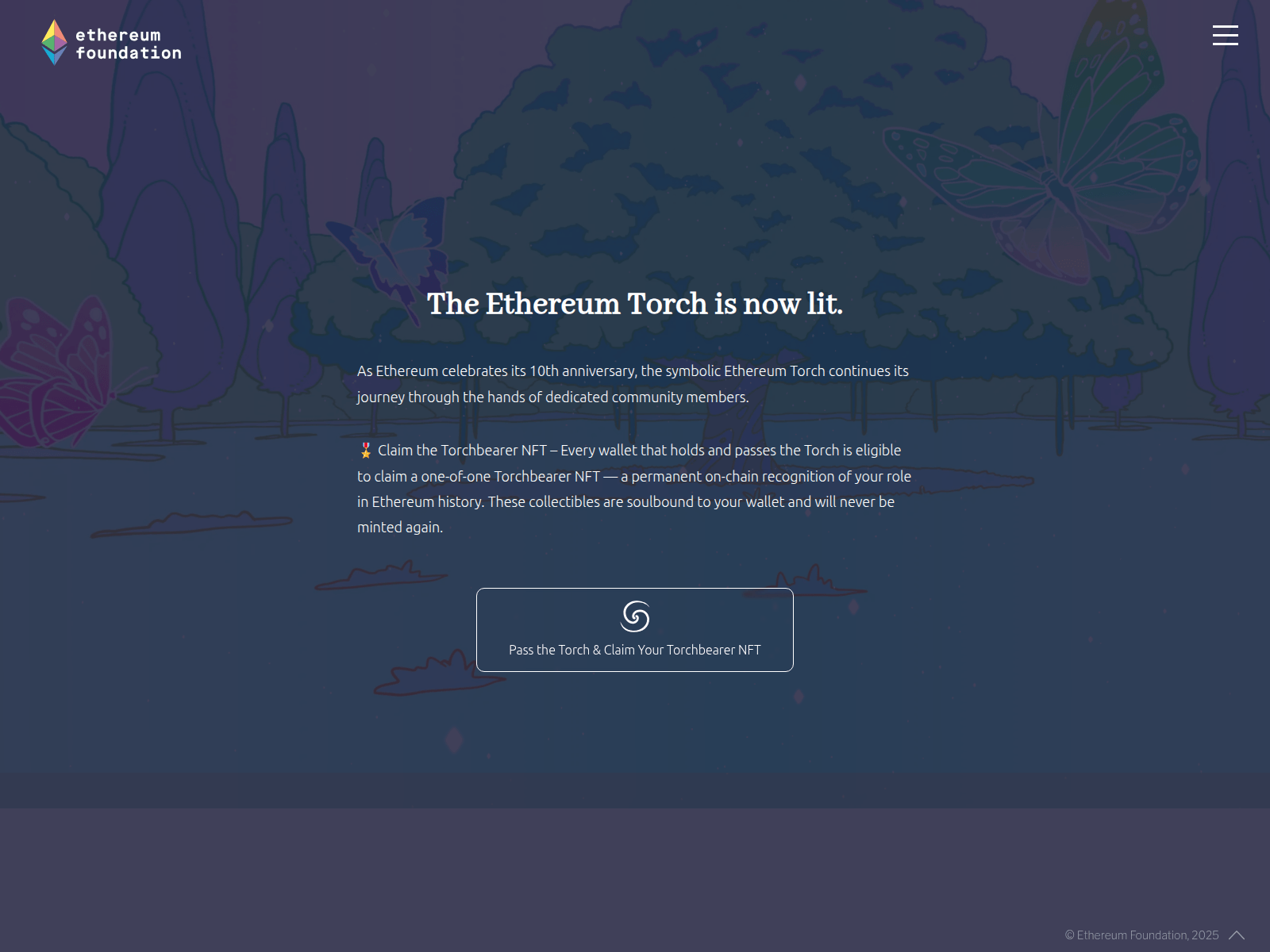Screenshot of anniversary-ethereum.com
