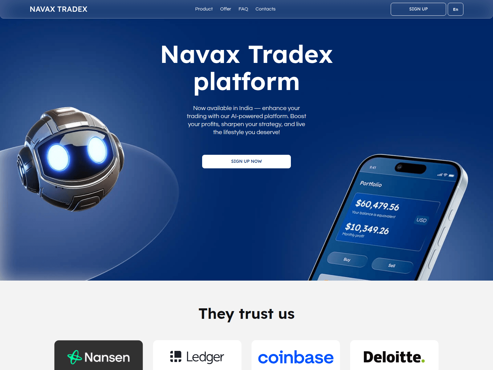 Screenshot of navax-tradex.com