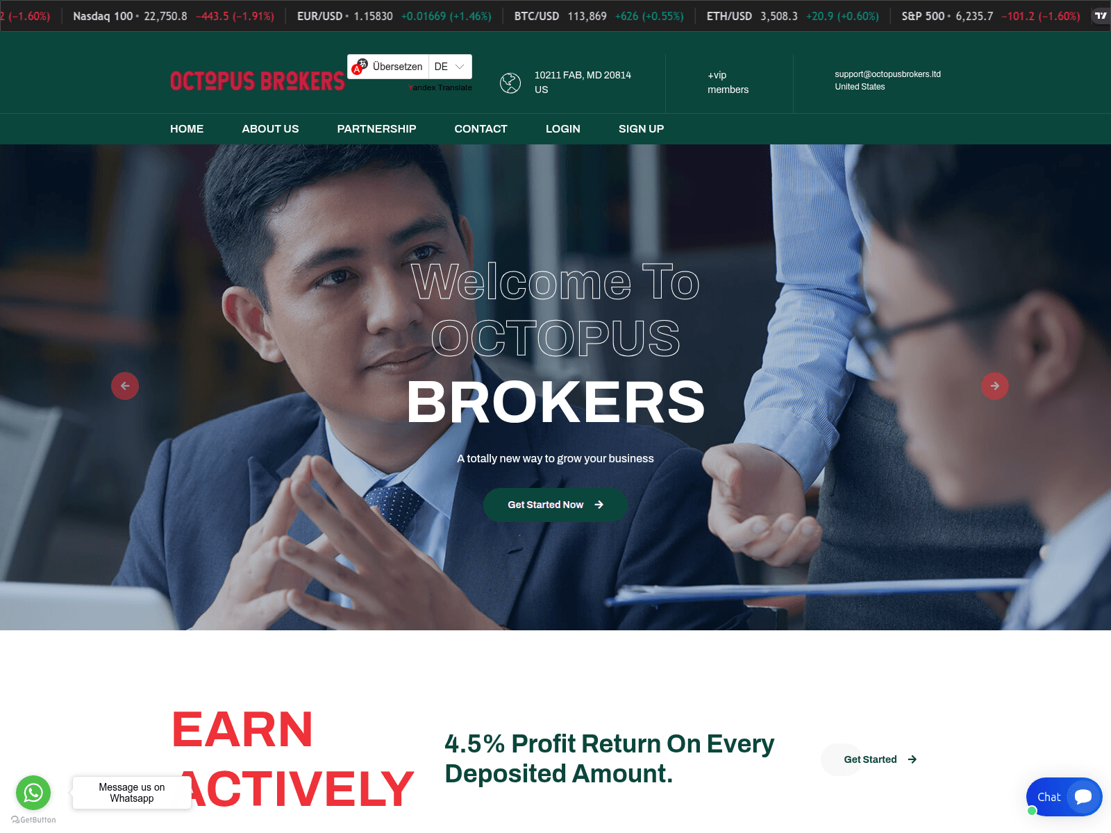 Screenshot of octopusbrokers.ltd