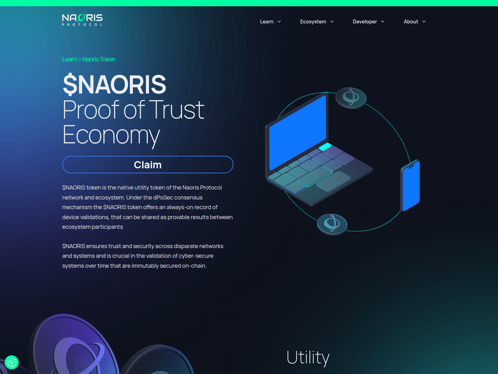 Screenshot of claim.naoriprotocol.xyz