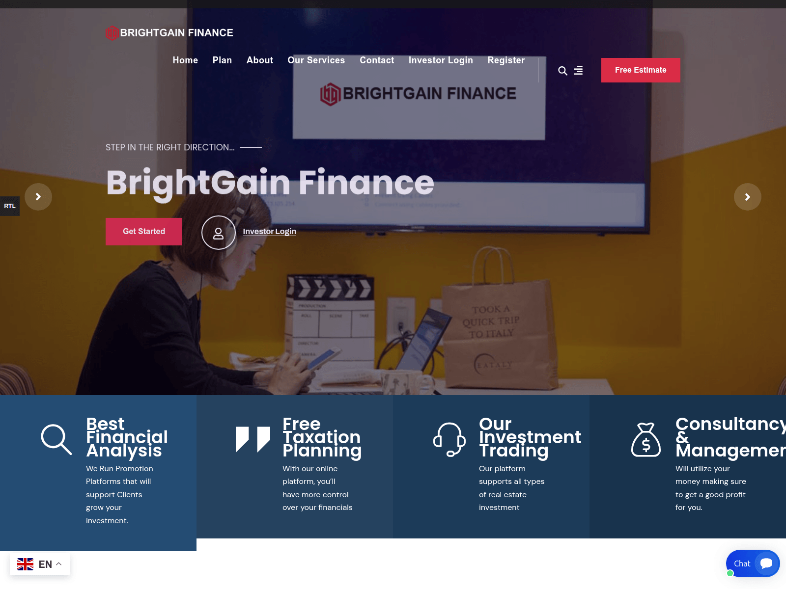 Screenshot of brightgcompany.com