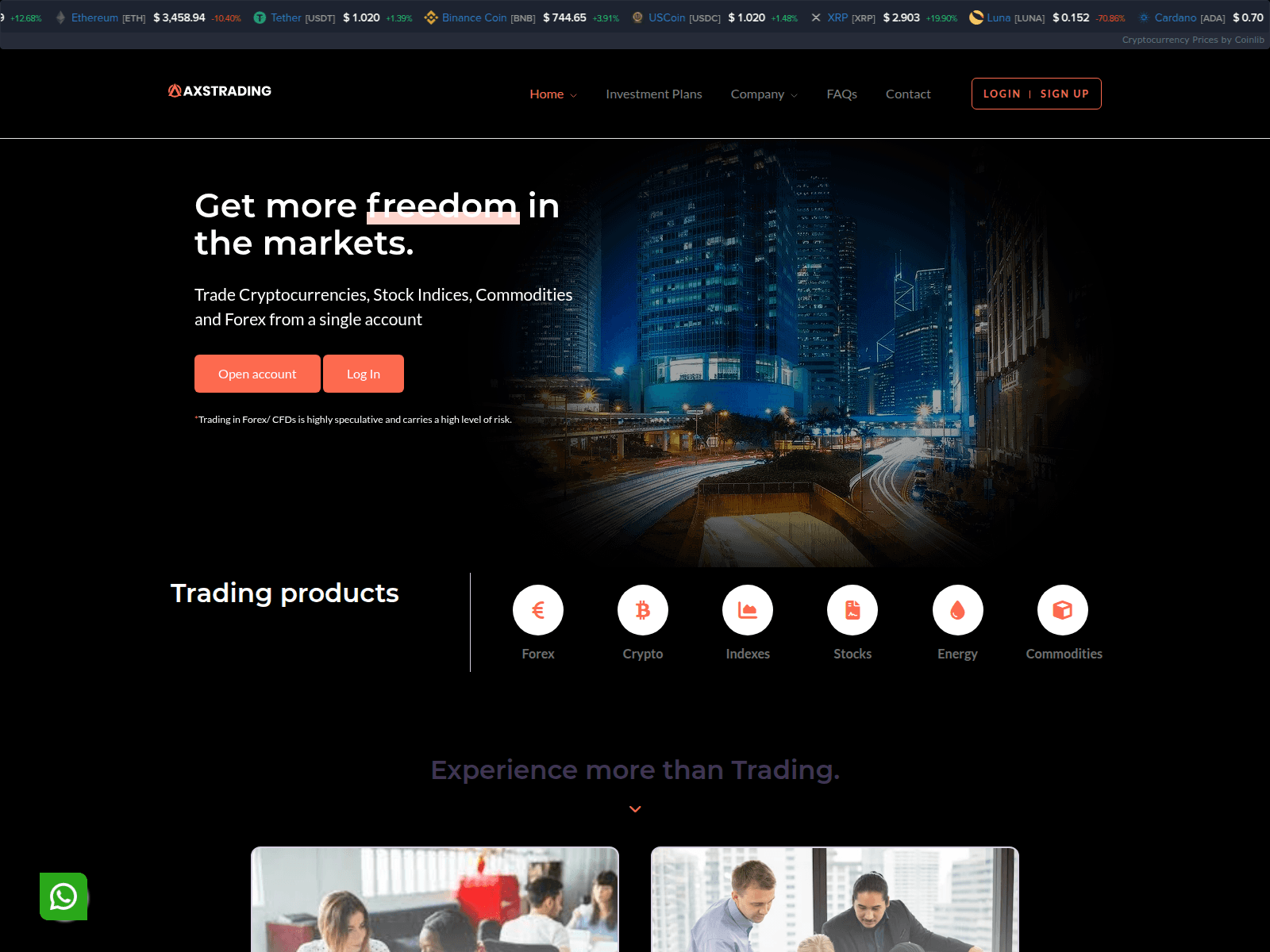 Screenshot of axstrading.net