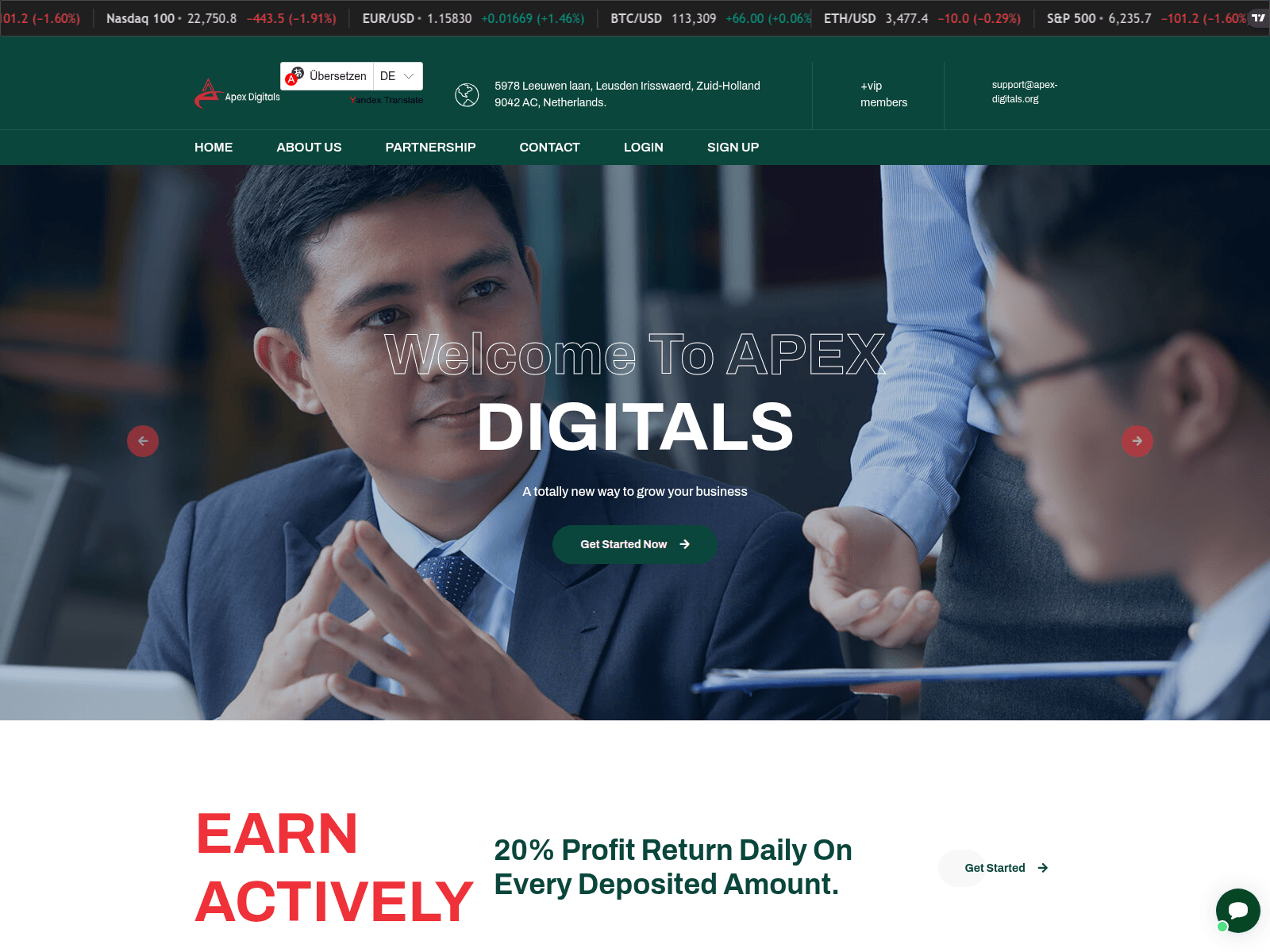 Screenshot of apex-digitals.org