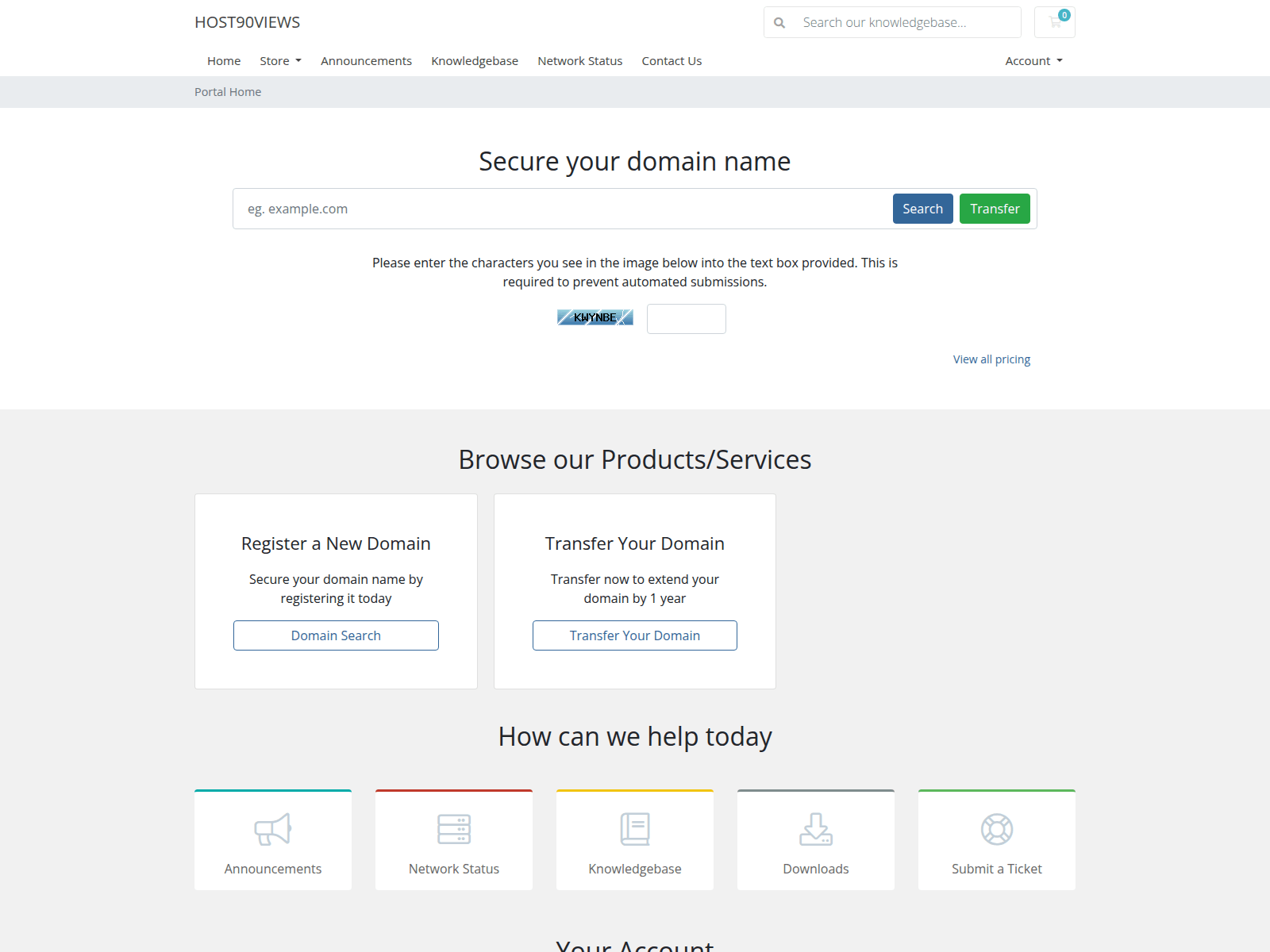 Screenshot of host90views.com