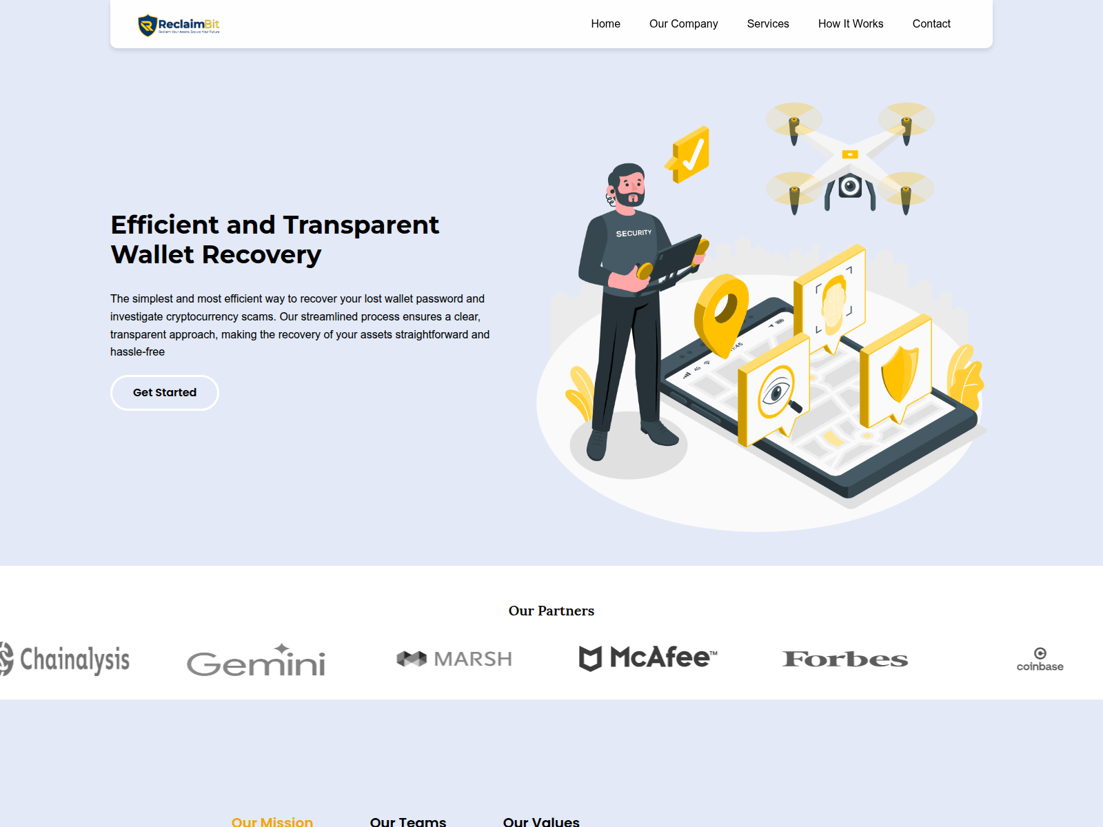 Forensic screenshot of reclaimbit.com