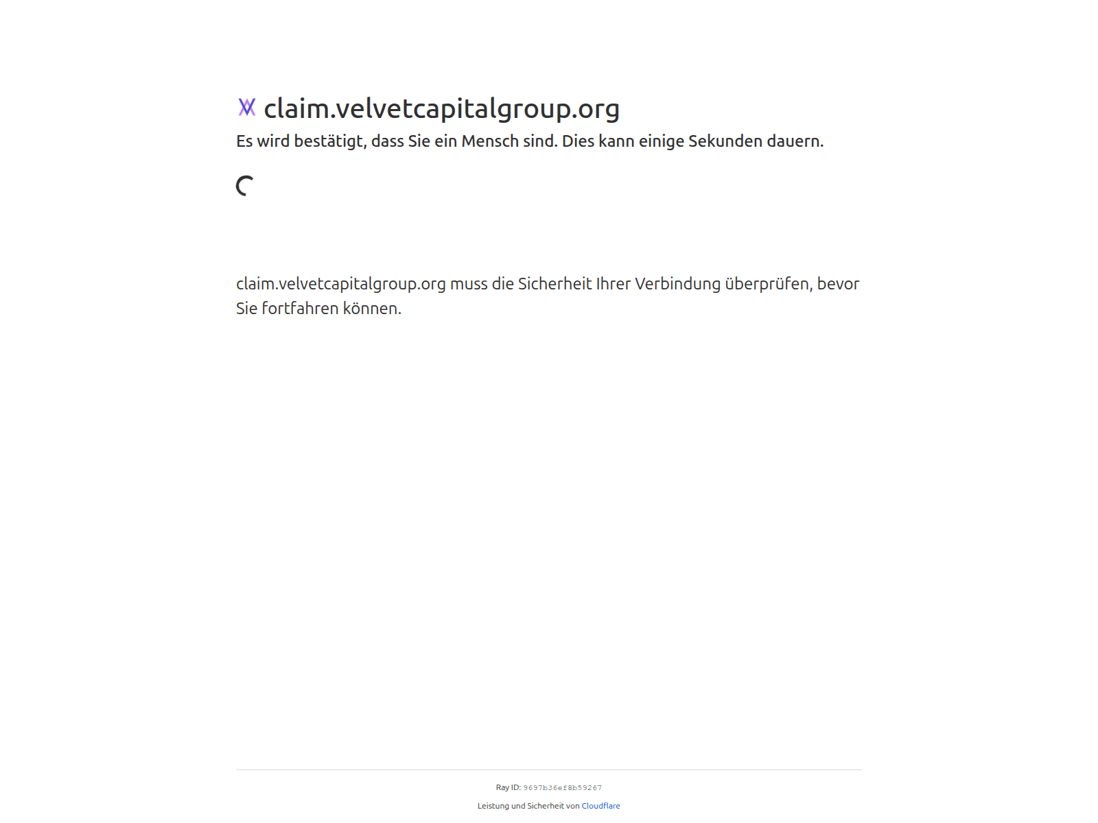 Screenshot of claim.velvetcapitalgroup.org