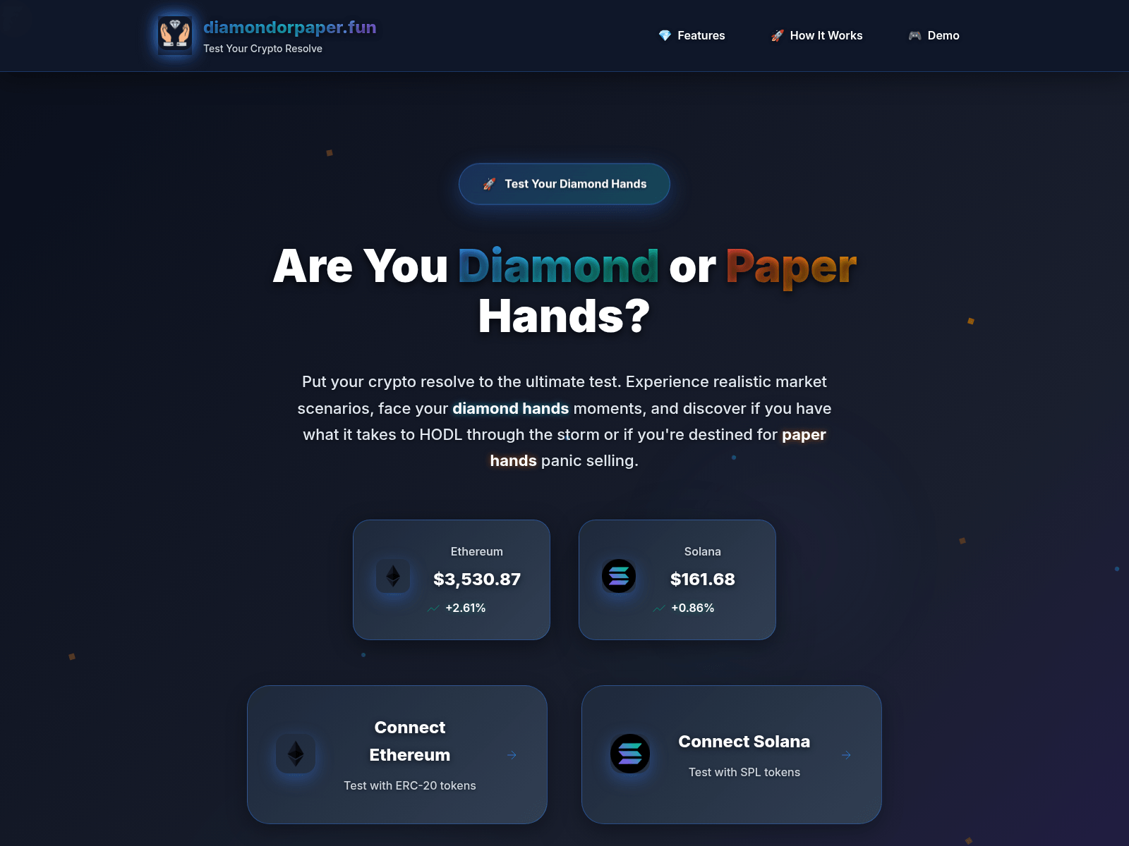 Screenshot of diamondorpaper.fun