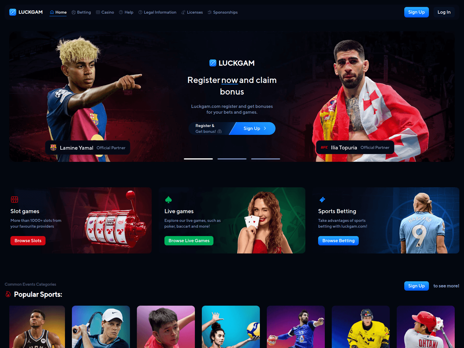 Screenshot of luckgam.com