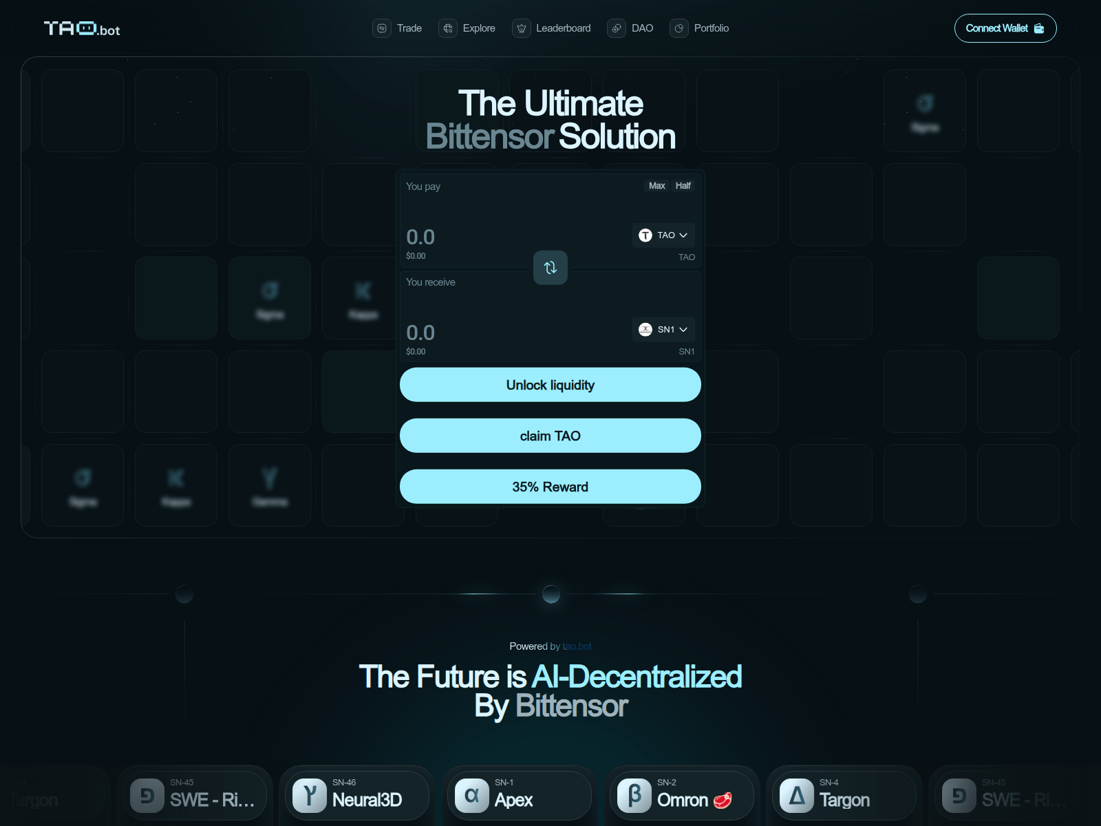Screenshot of tao-bot.xyz