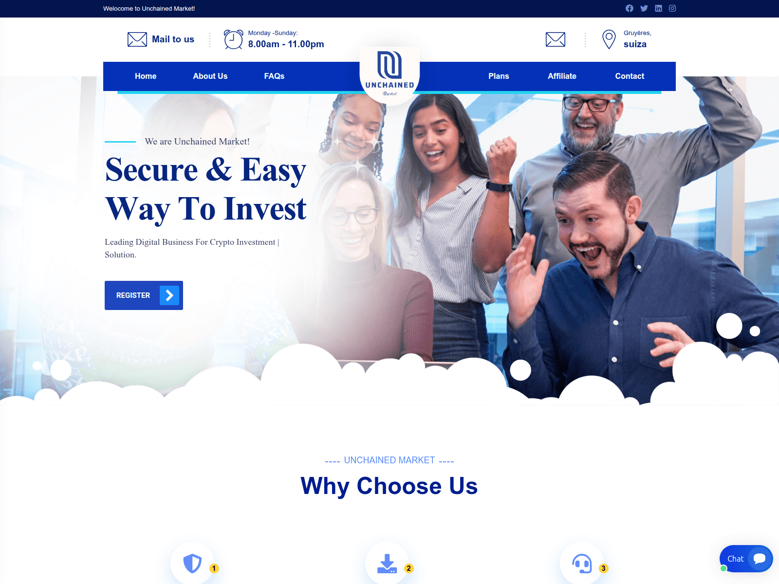 Screenshot of unchainedmarket.com