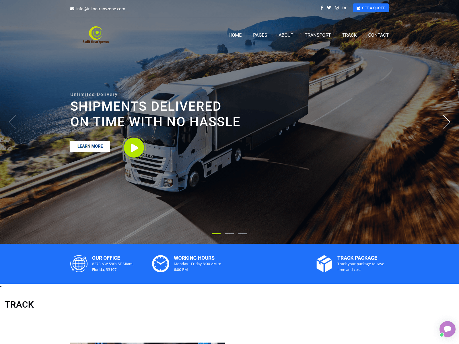 Screenshot of swiftnovaxpress.live