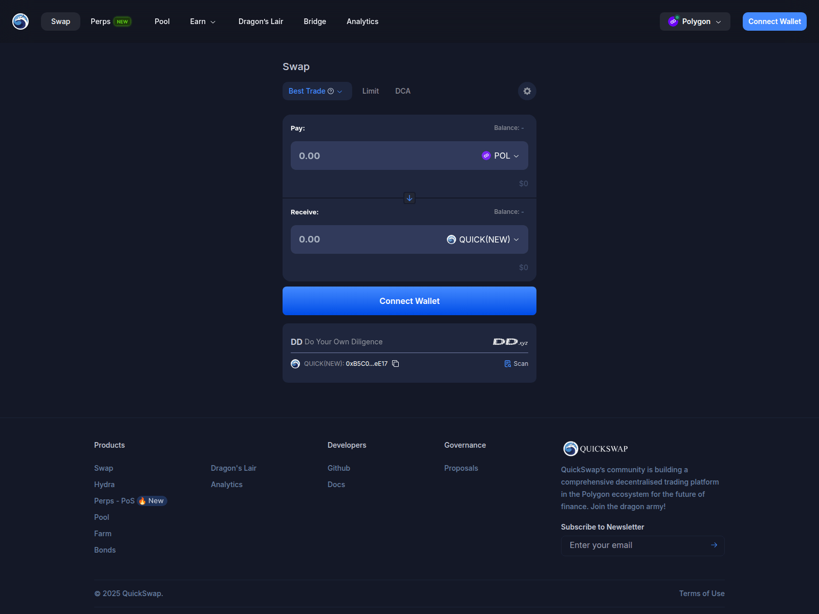 Screenshot of quickswap.exchange.ftpf.pro