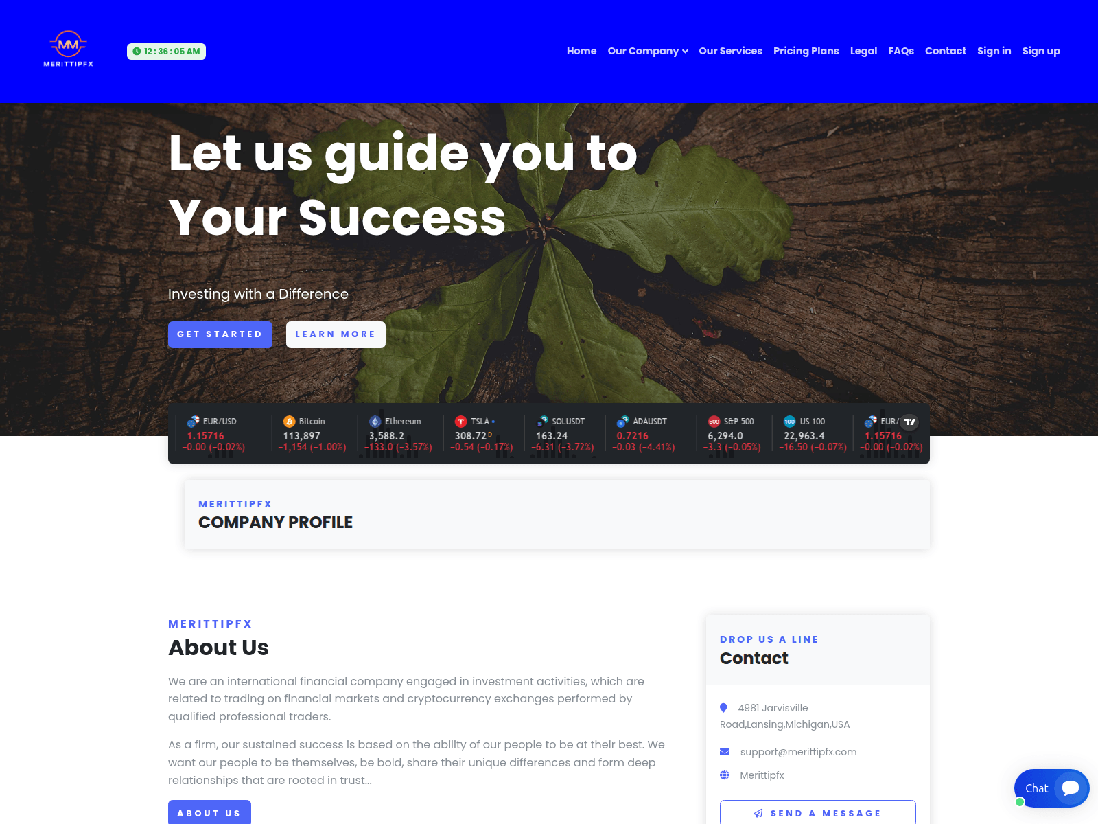 Screenshot of merittipfx.com