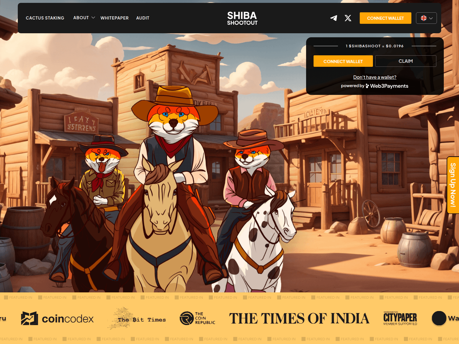 Screenshot of claimshibashootout.pages.dev