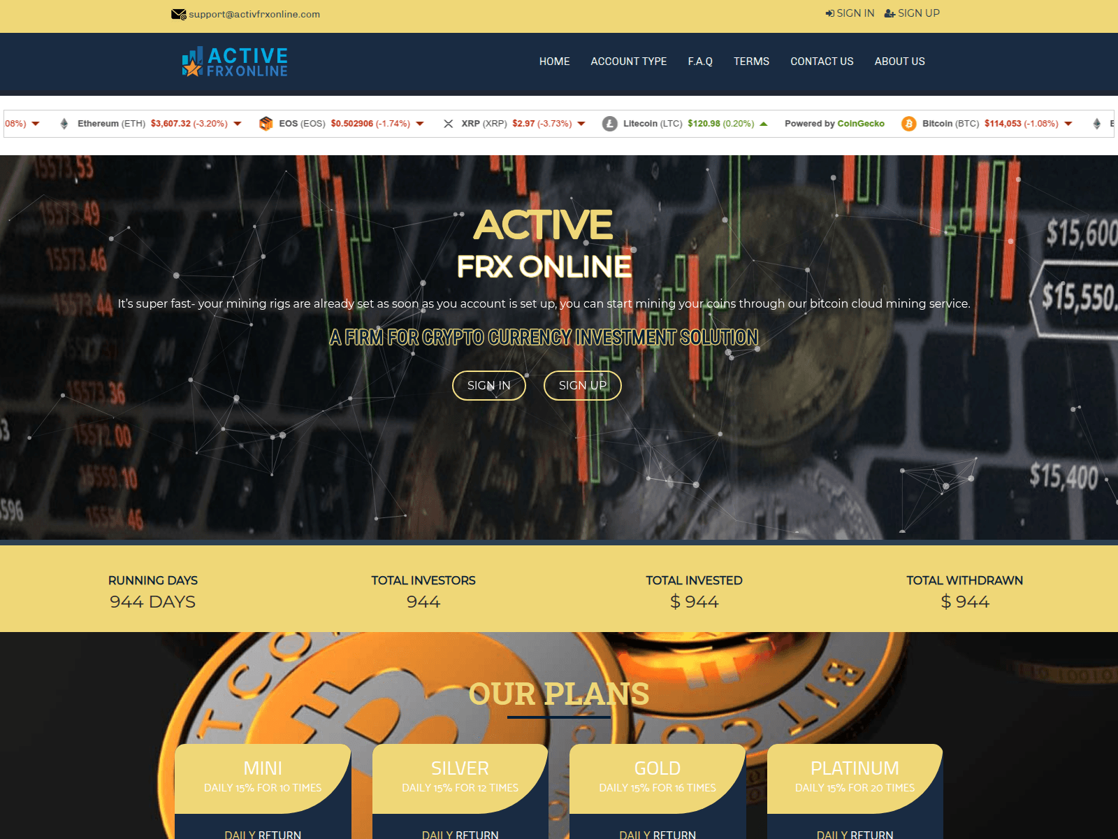 Screenshot of activfrxonline.com