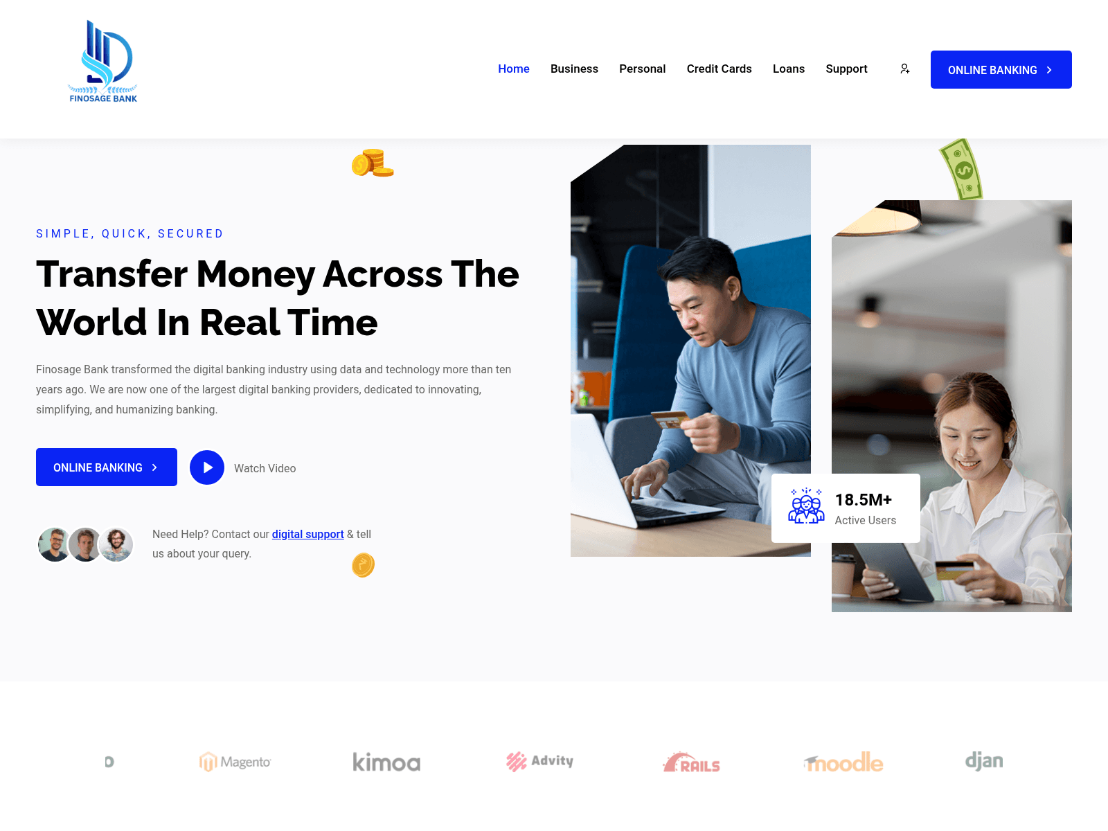 Screenshot of finosagebank.com