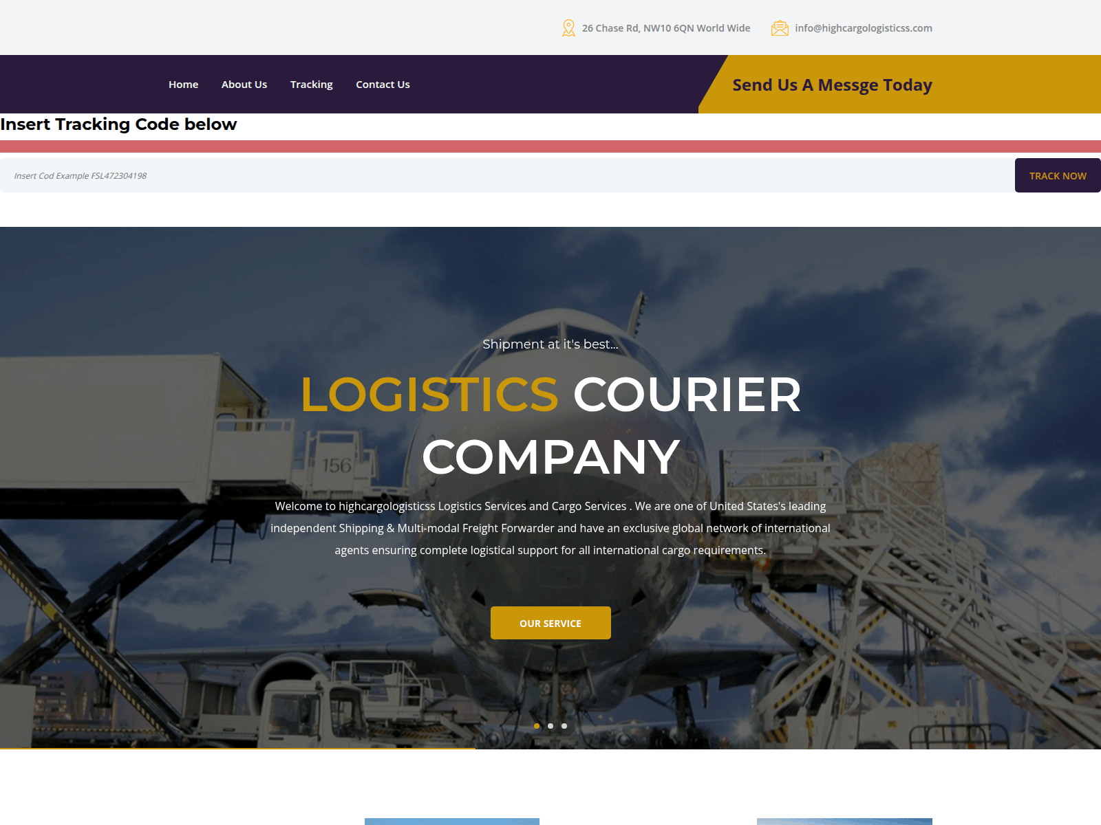 Screenshot of highcargologisticss.com
