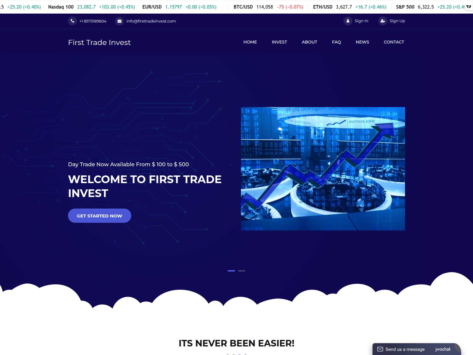 Screenshot of firsttradeinvest.com