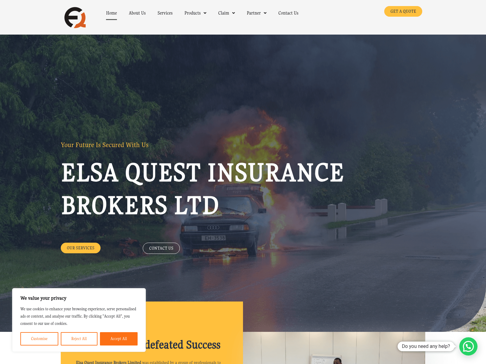 Screenshot of elsaquestinsurancebrokers.com
