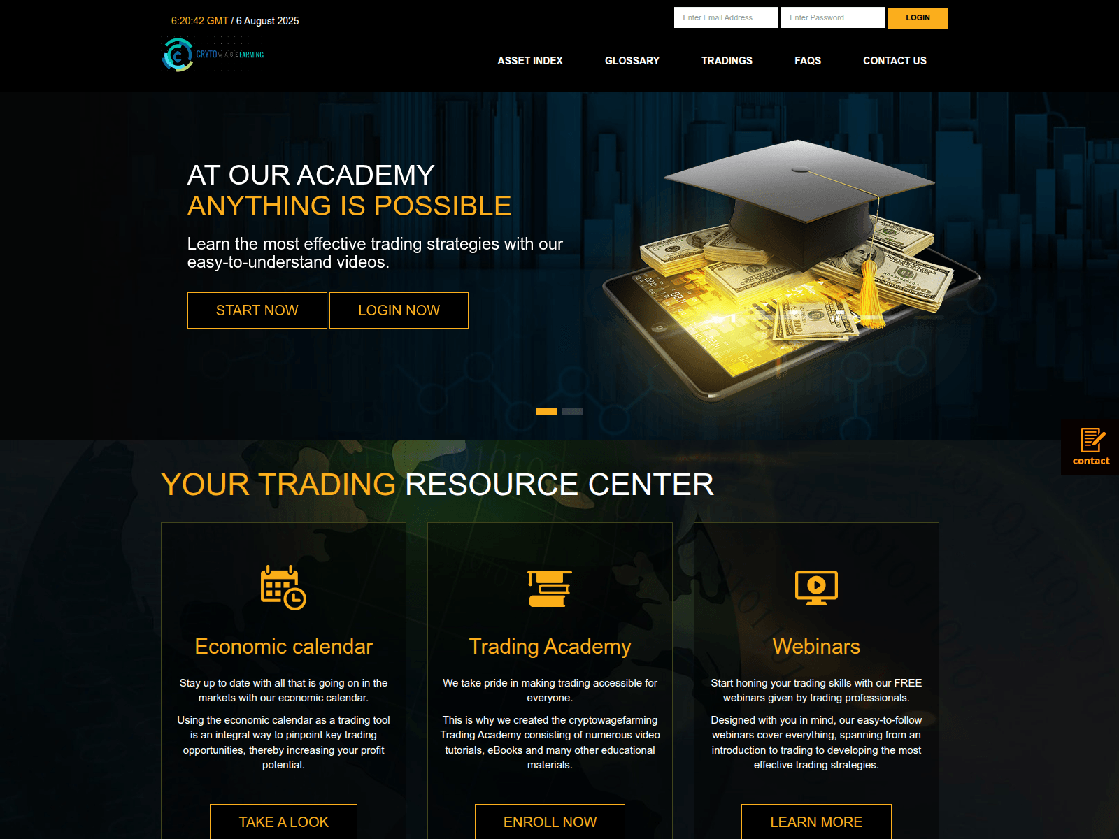 Screenshot of cryptowagefarming.com