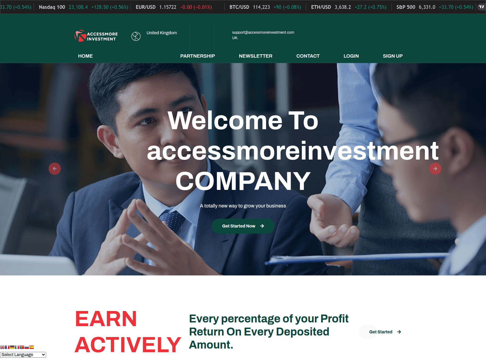 Screenshot of accessmoreinvestment.com
