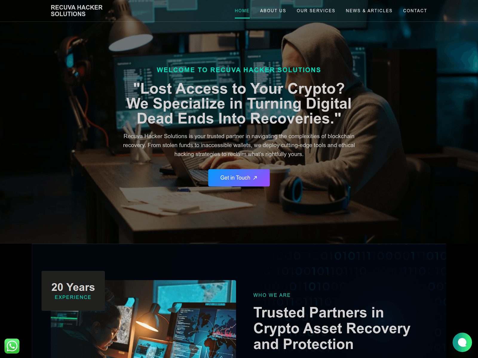 Screenshot of recuvahackersolutions.com