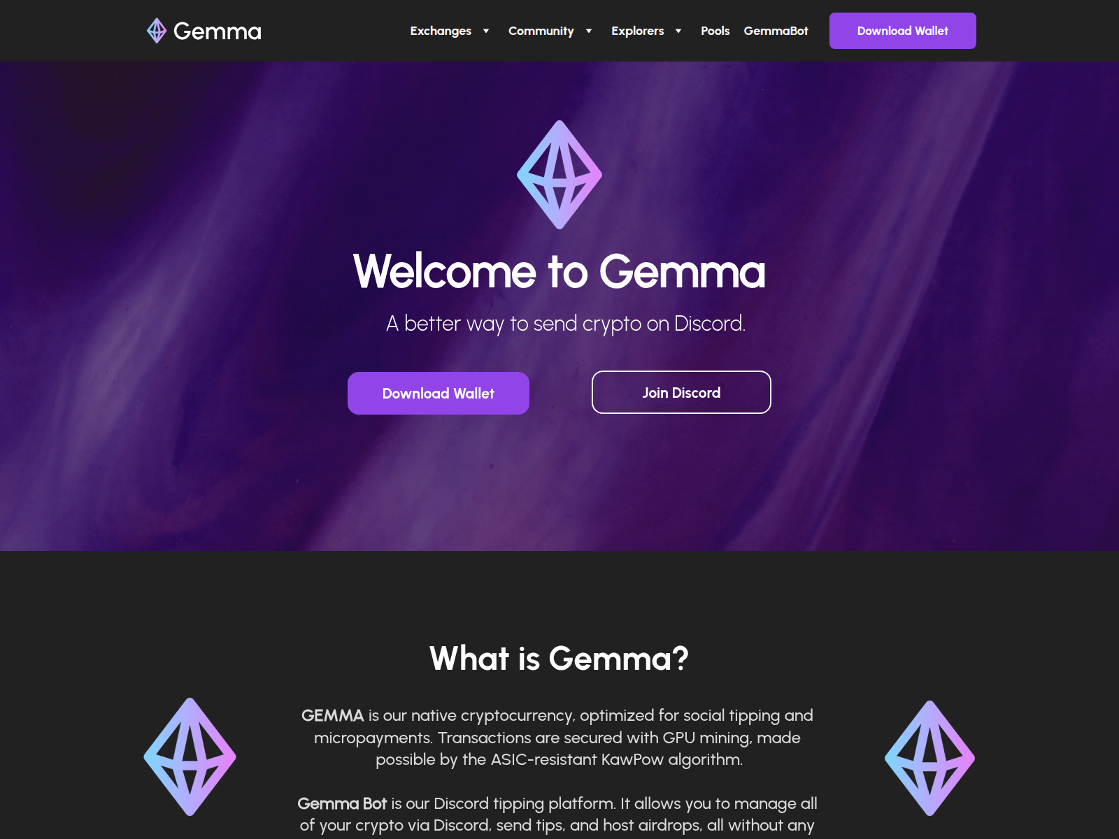 Screenshot of gemmacoin.io