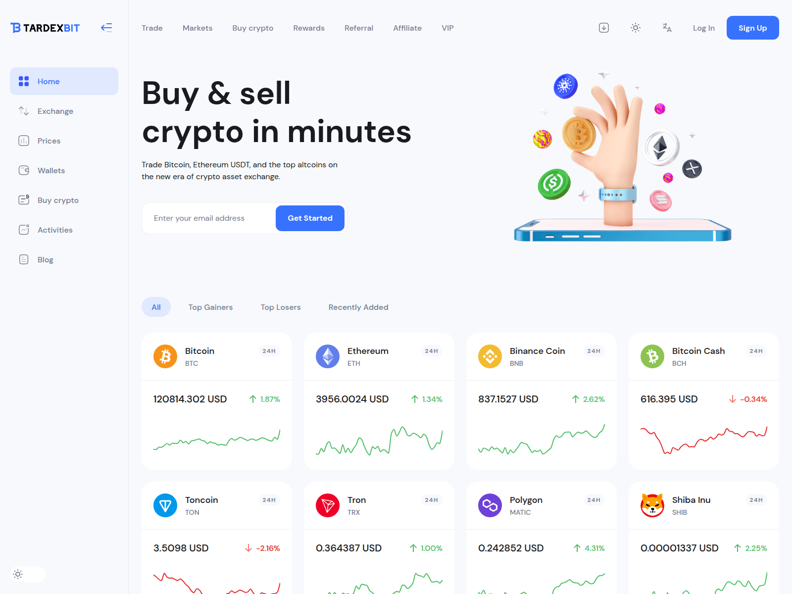 Screenshot of tardexbit.com