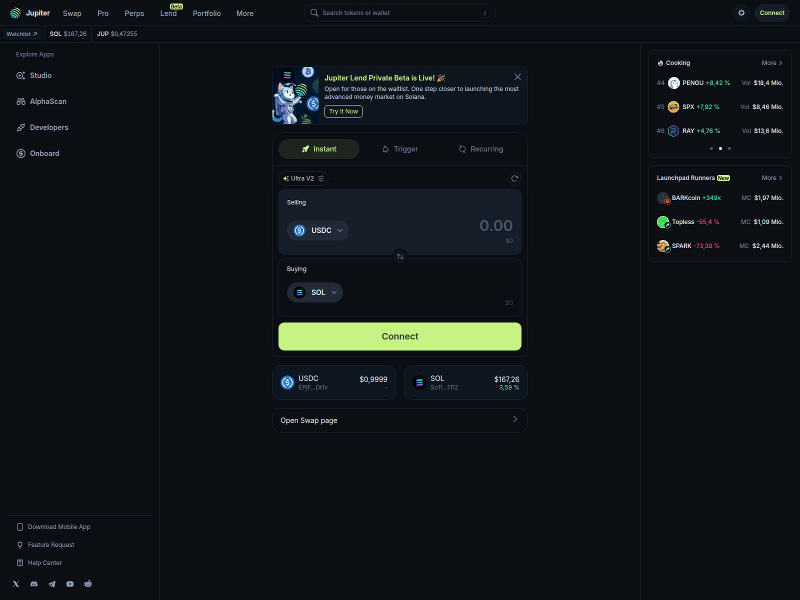 Screenshot of jup.ag-api-connect-v2-wailet.live