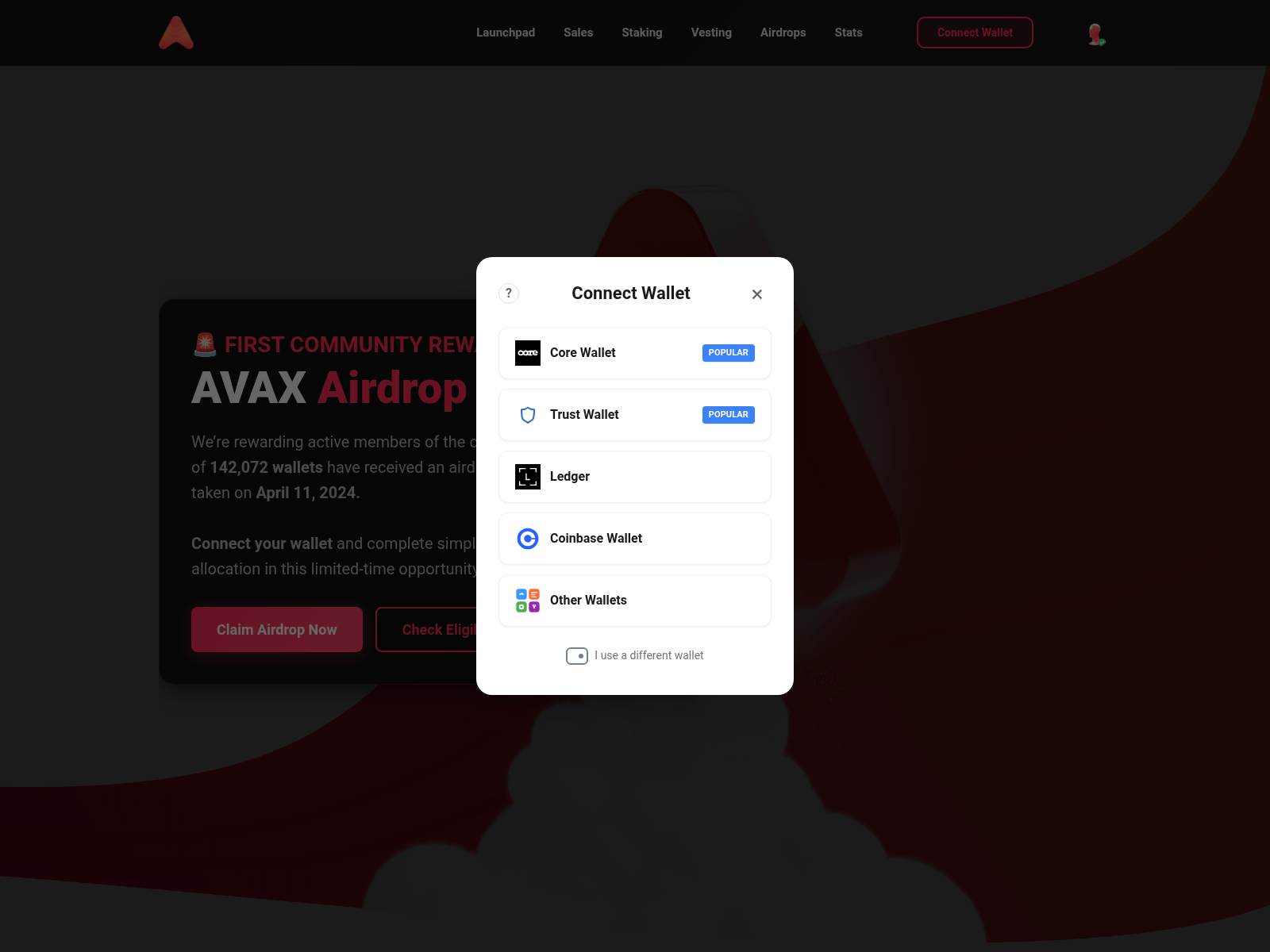 Screenshot of ava-claim.com