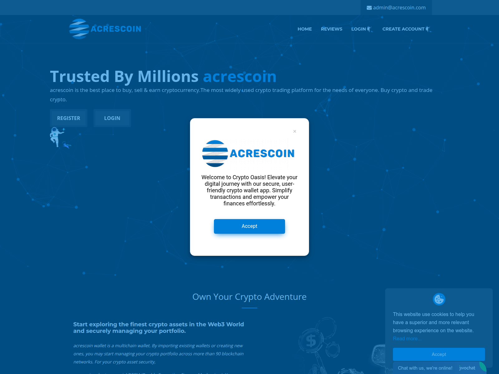 Screenshot of acrescoin.com