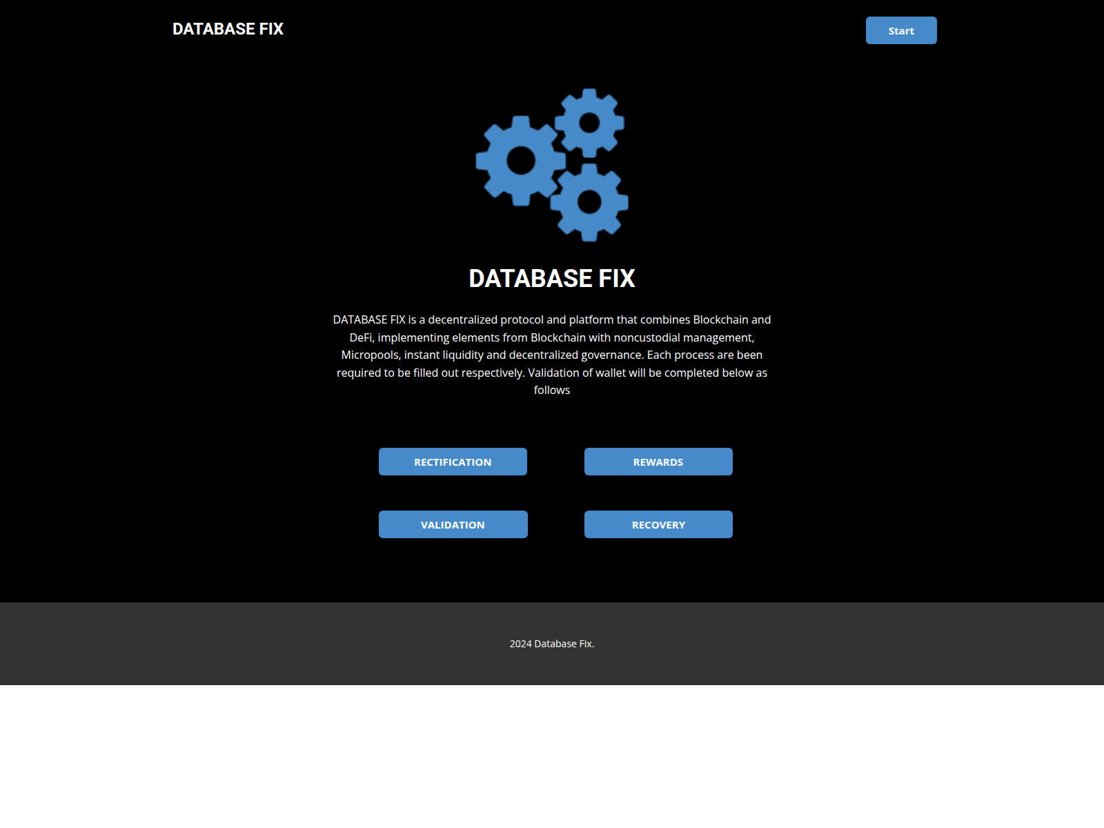 Screenshot of dbfix.ink