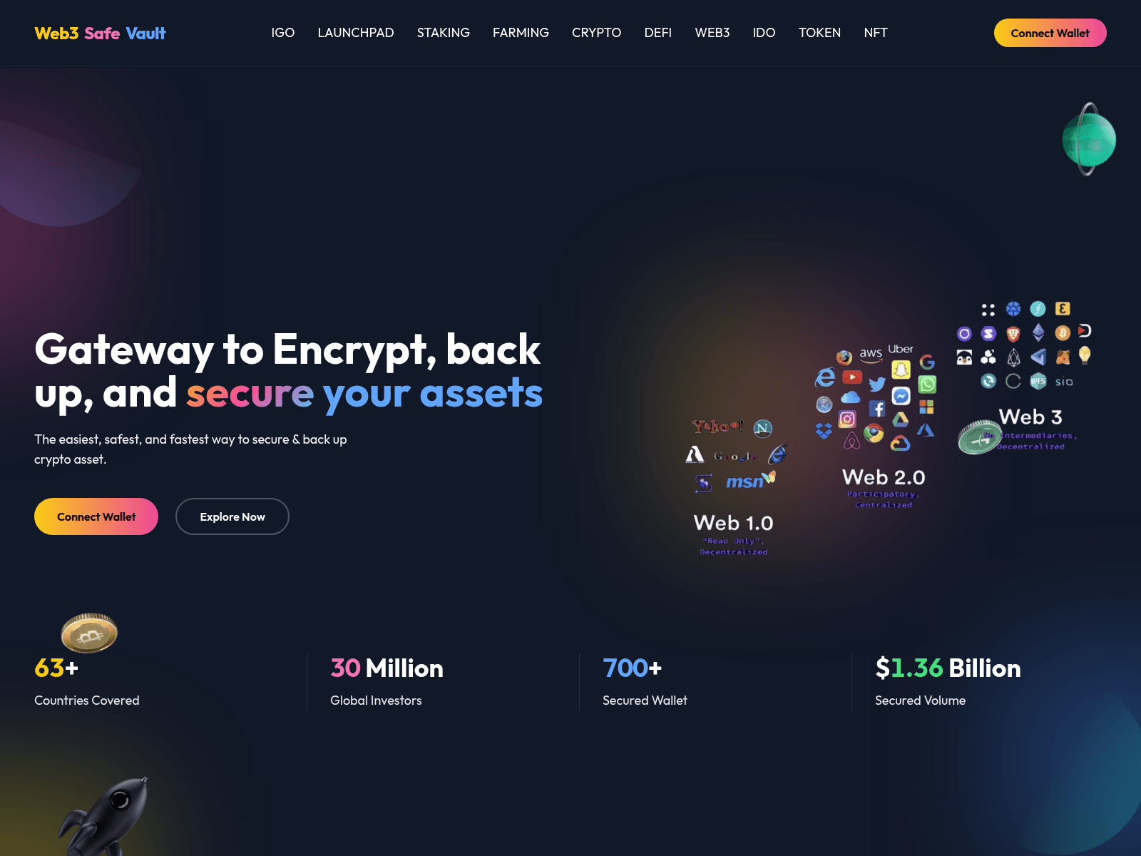Screenshot of web3safevault.com