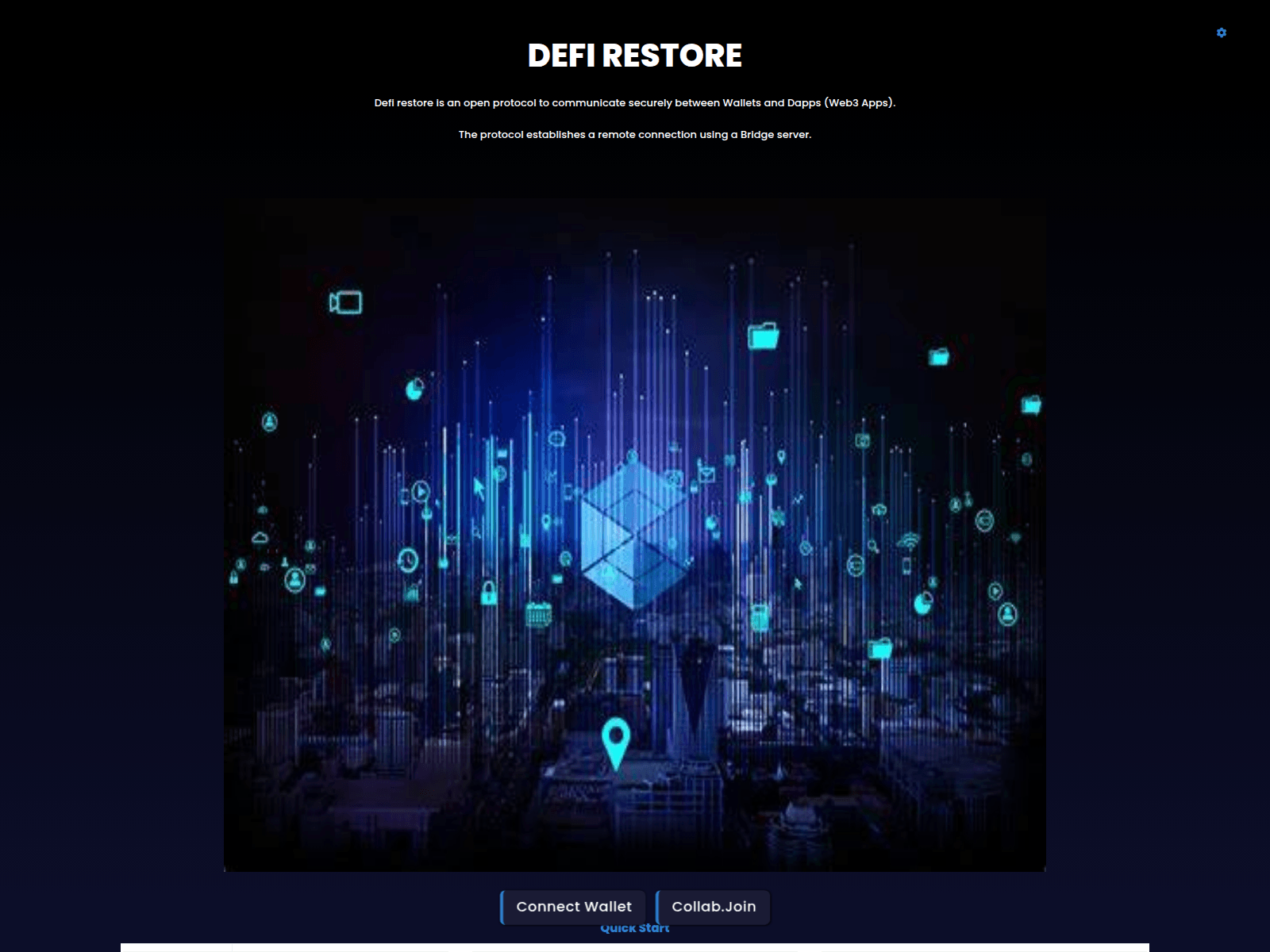 Screenshot of defidappsrestore.firebaseapp.com