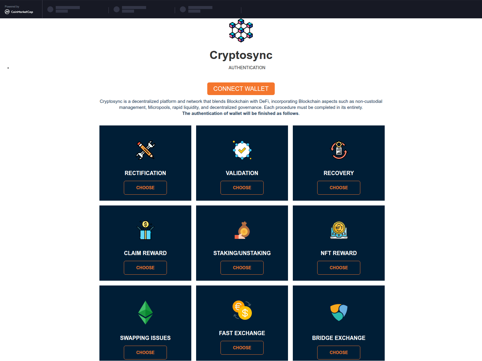 Screenshot of crypto-sync.pages.dev