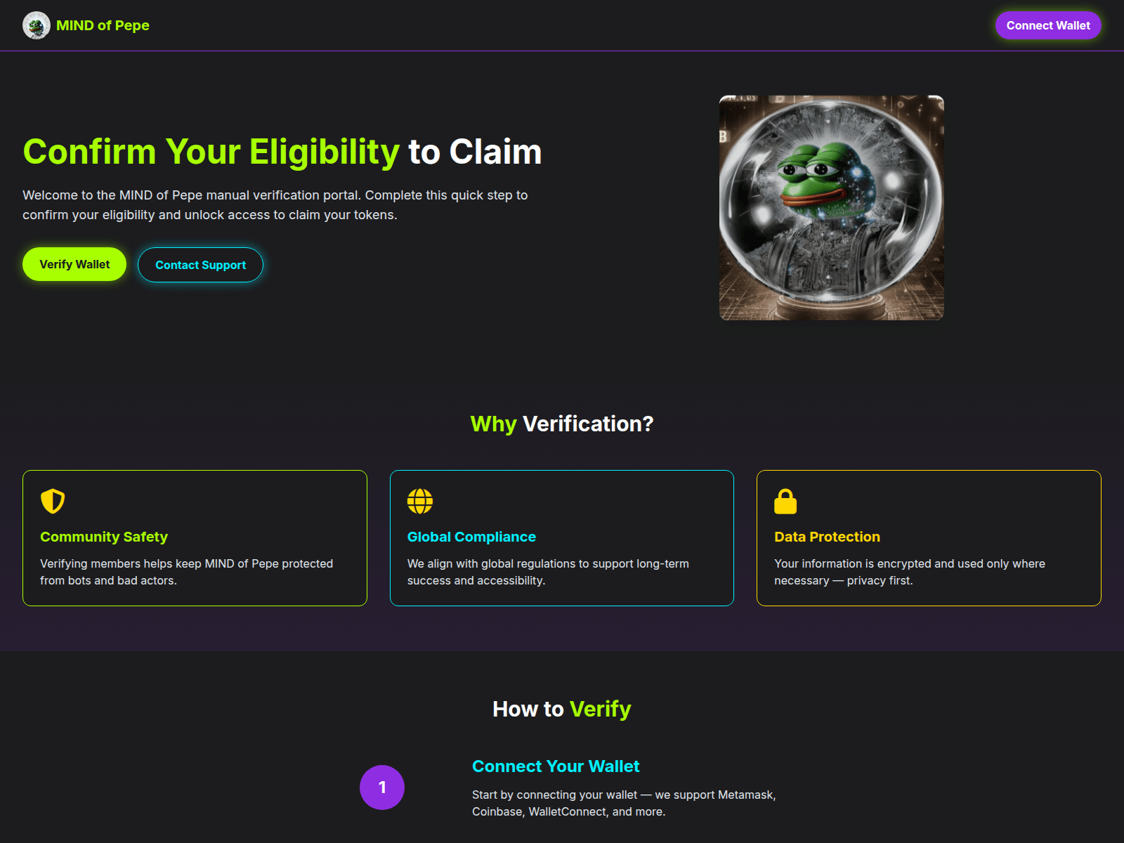 Screenshot of mindofpepeverifier.web.app
