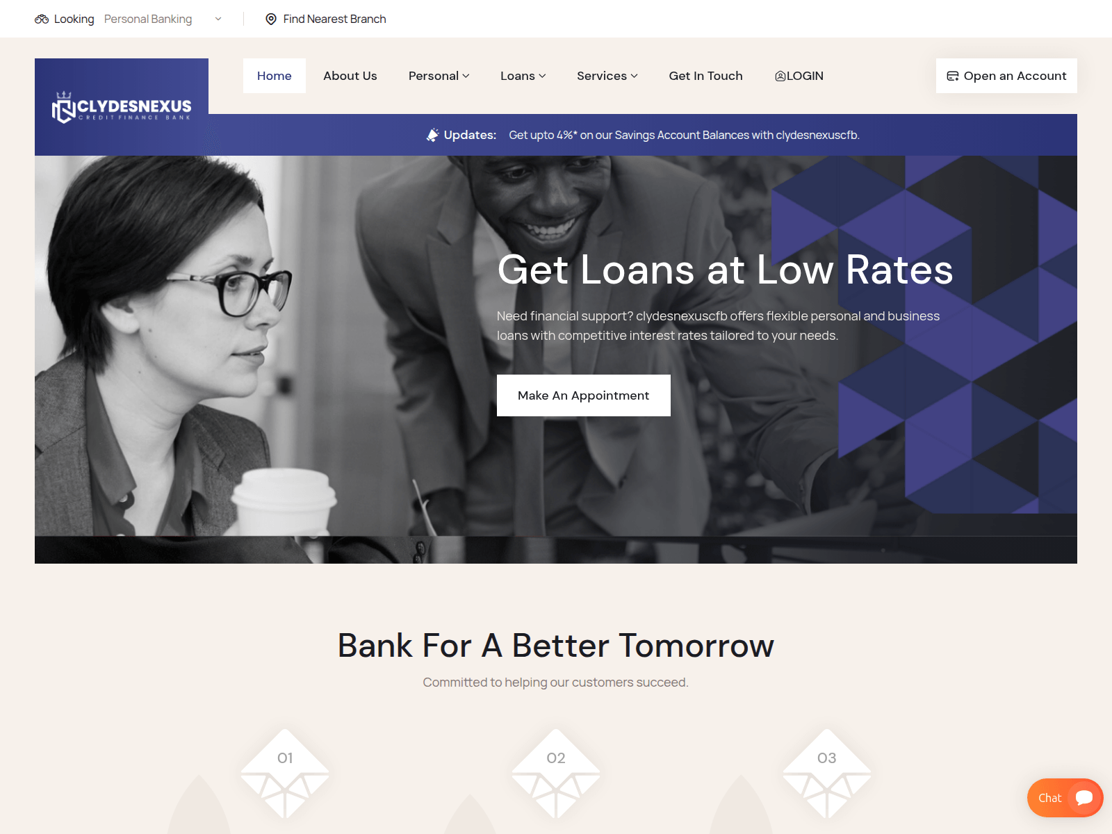 Screenshot of clydesnexuscfb.online