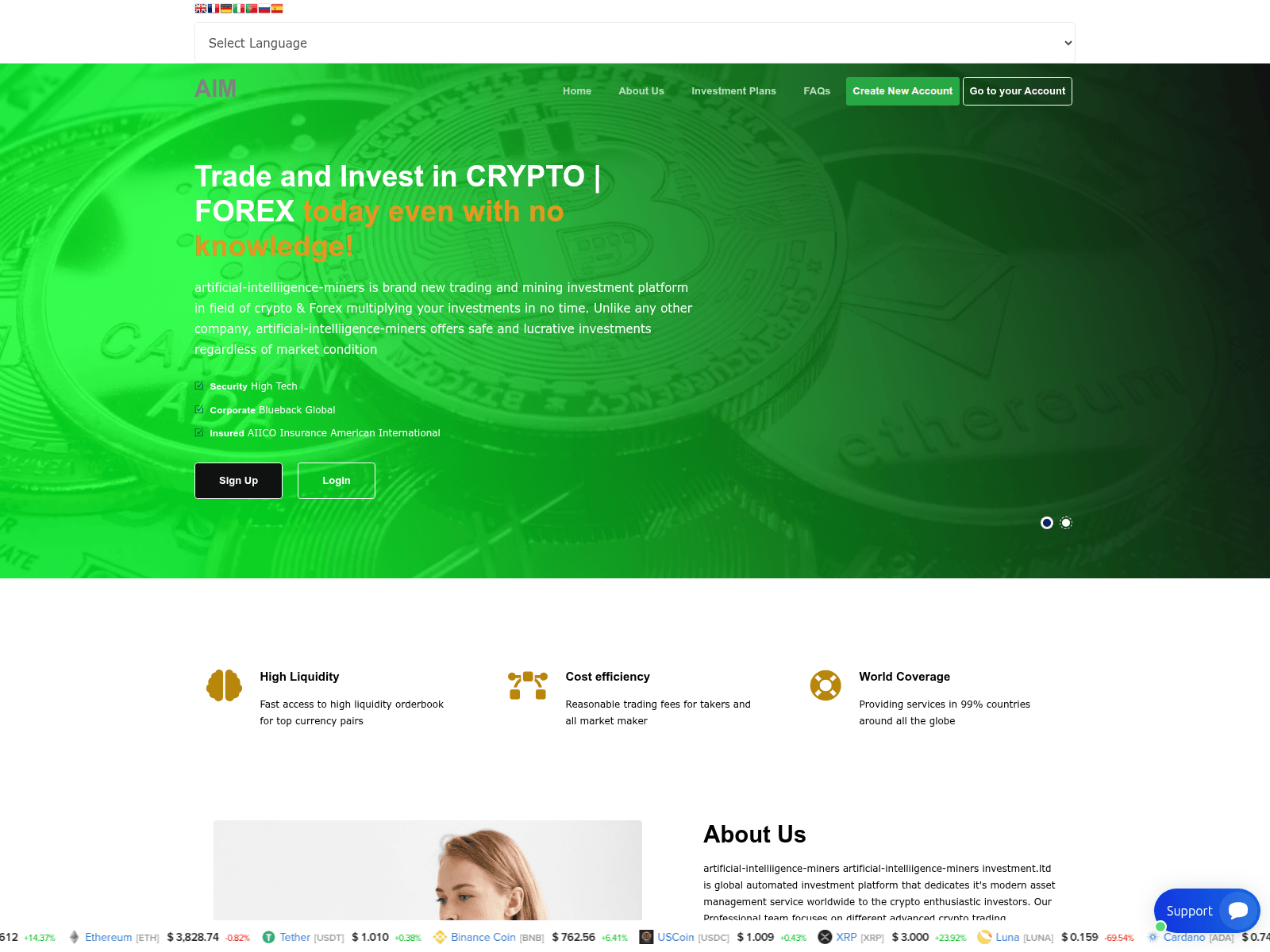 Screenshot of artificial-intelligence-miners.com
