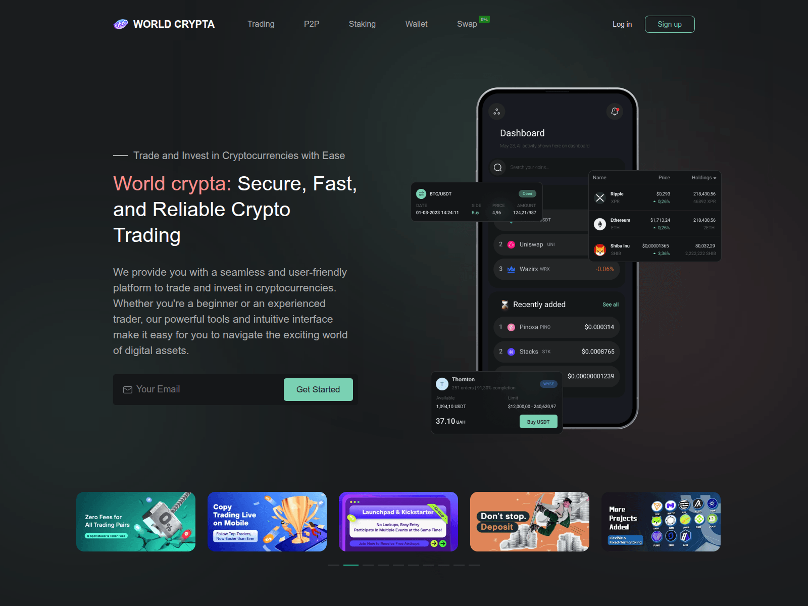 Screenshot of cryptoworlldspace.space