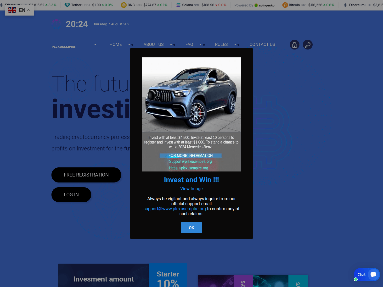 Screenshot of plexusempire.org
